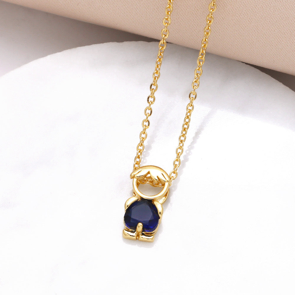 Mother & Child Birthstone Necklace | Personalized Teardrop Pendant