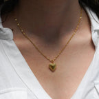 Gold Heart Locket Necklace — Personalized Photo Keepsake