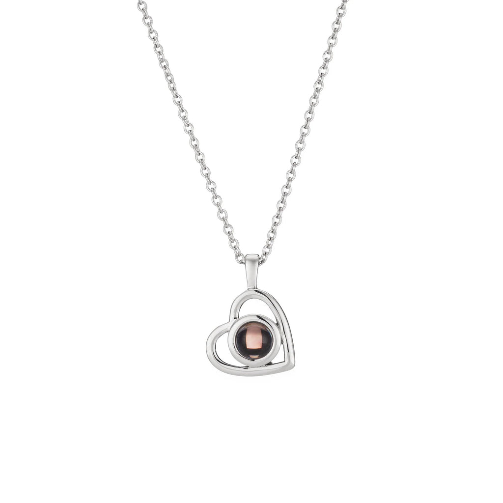 Custom Photo Projection Heart Necklace